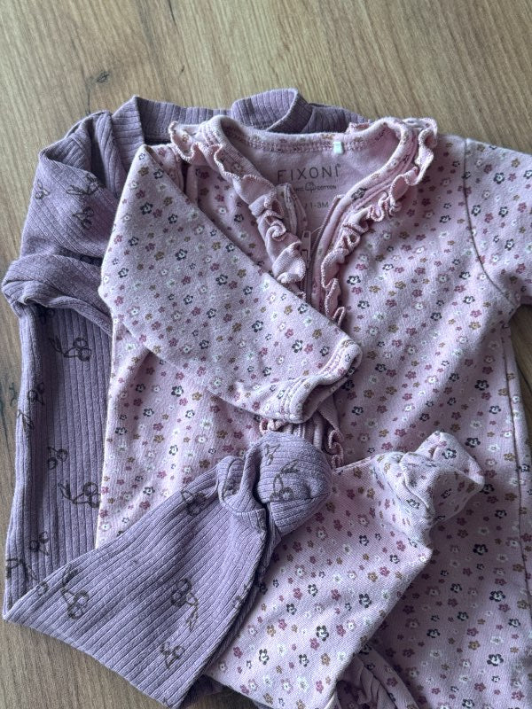 2x fixoni náttgallar með sokkum og rennilás