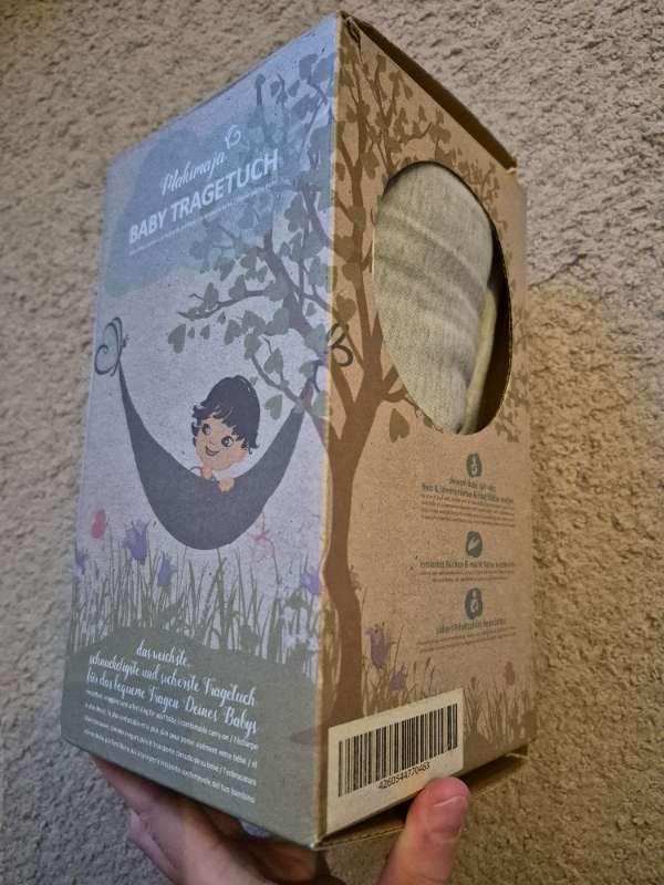 Baby wrap burðarsjal grátt