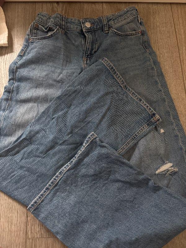 Bláar gallabuxur