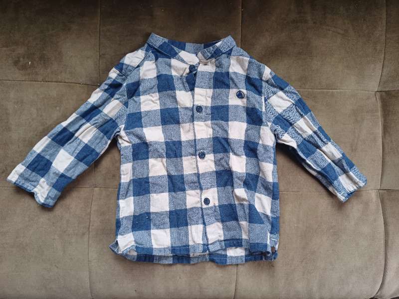 Bláköflótt flannel skyrta