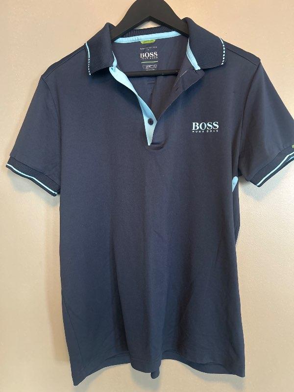 Boss blár polo slim fit