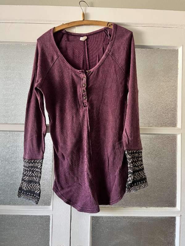 Free People Henley Top Purple