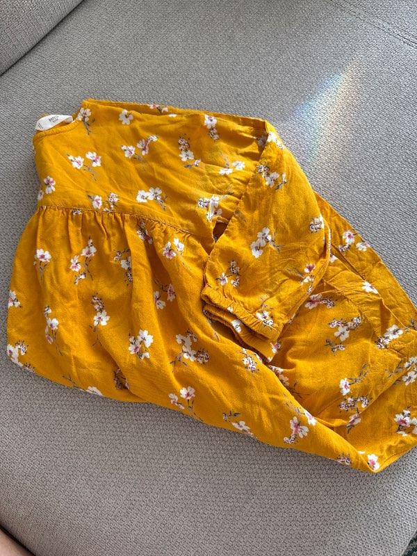 Gulur blóma mango kjóll