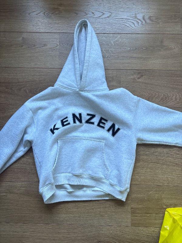 Kenzen ljósgrá hettupeysa
