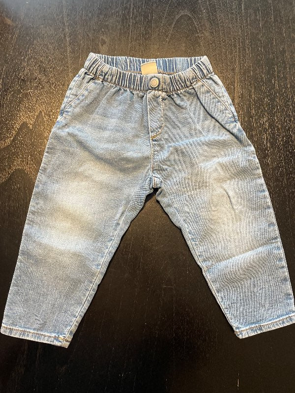 Lindex bláar gallabuxur