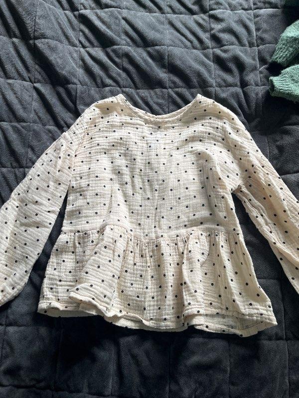 Lindex black dots white shirt