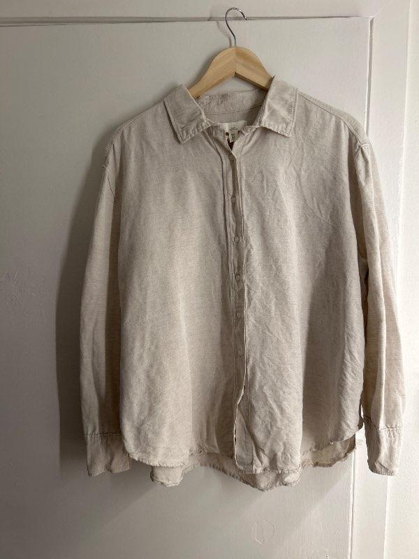 Ljós meðgöngu-hörskyrta H&M