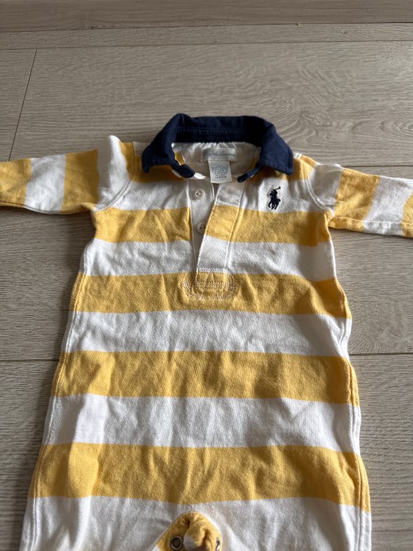 Polo galli gulur röndóttur