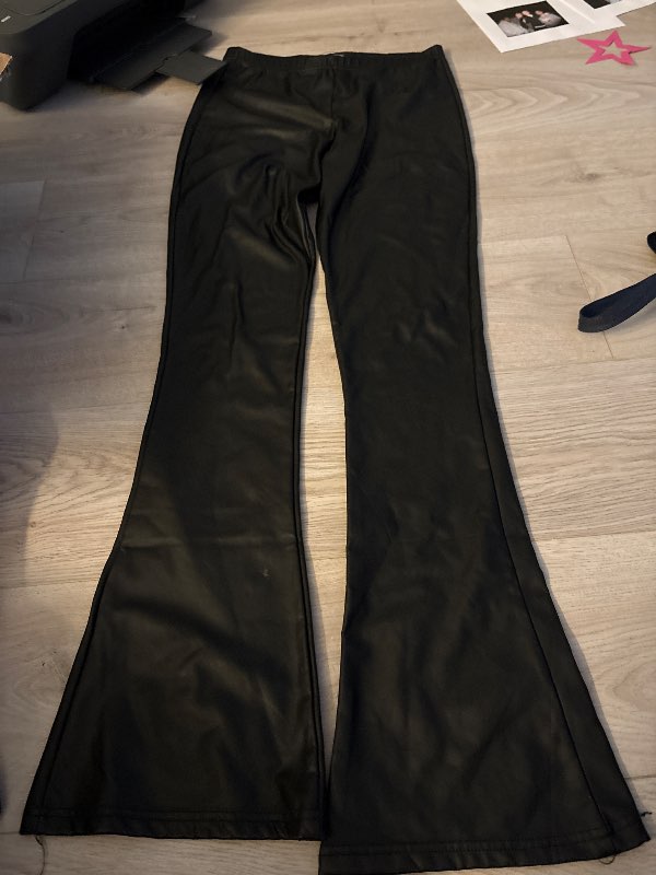 Svartar leður buxur