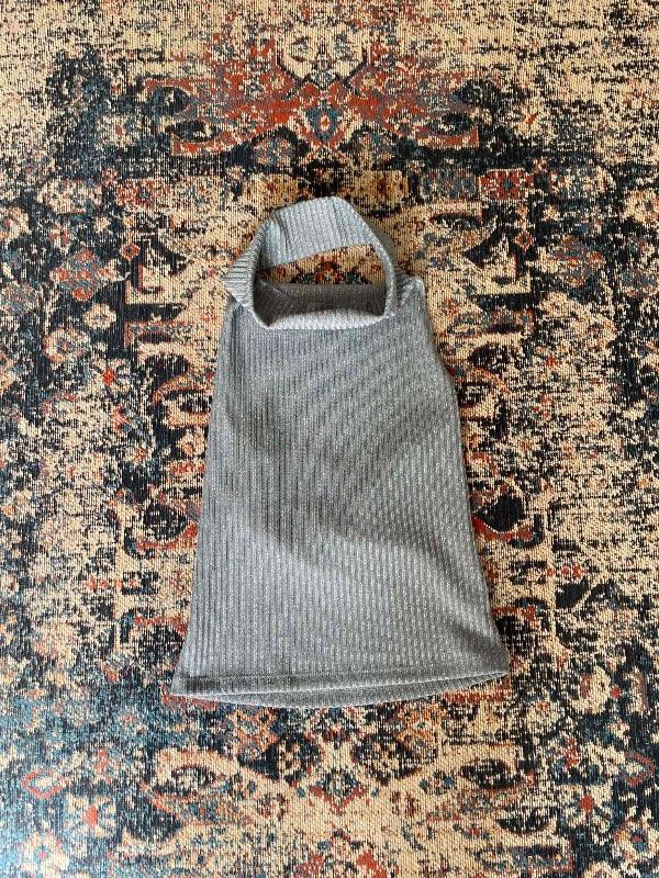 Toppur high neck silfur