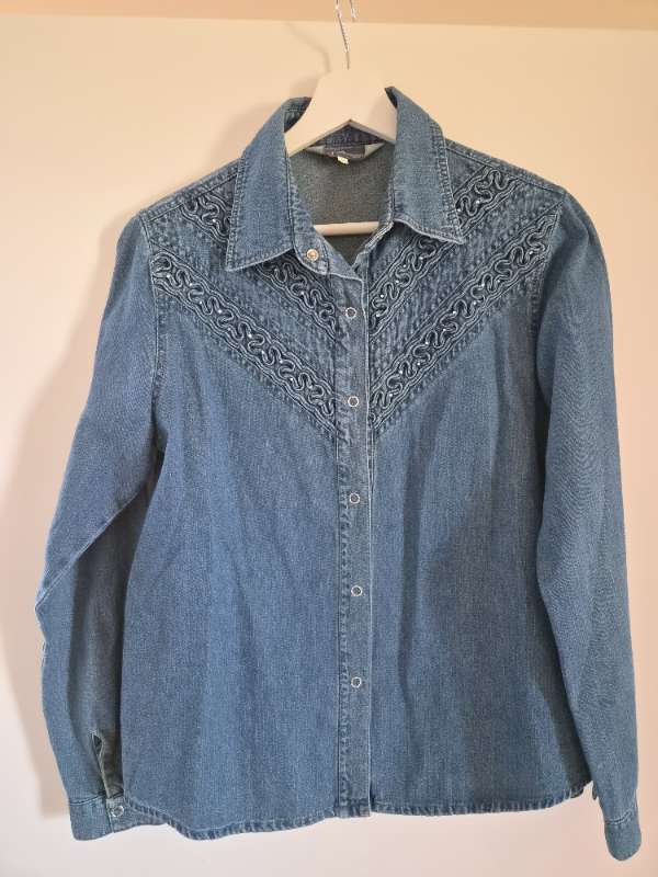 Vintage gallaskyrta með embroidery