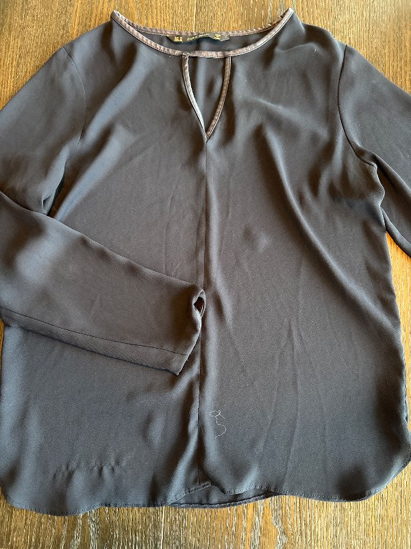 Zara blá þunn skyrta
