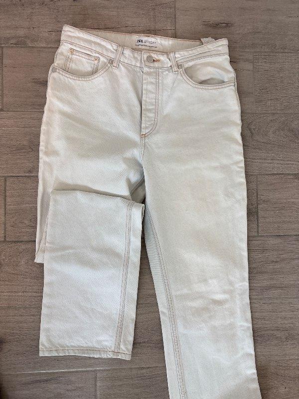 Zara hvítar gallabuxur