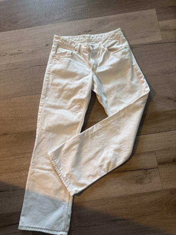 Zara hvítar gallabuxur