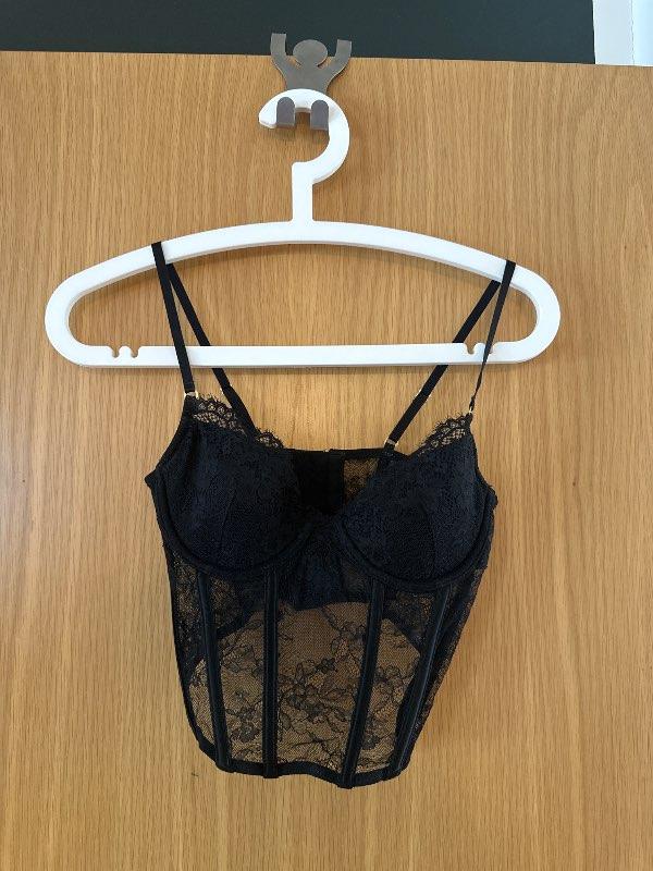 blúndu svart corset H&M
