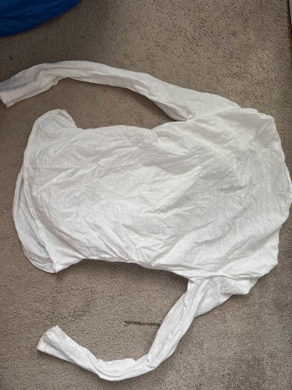hvítur backless langerma