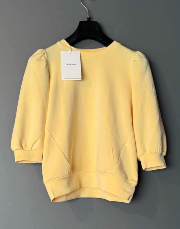 Gulur 3/4 sleeve bolur - Selected (ónotaður)