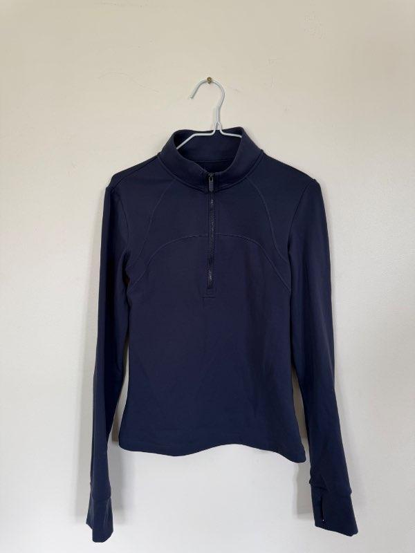 Blá Metta Sport fleece hálfrennd peysa