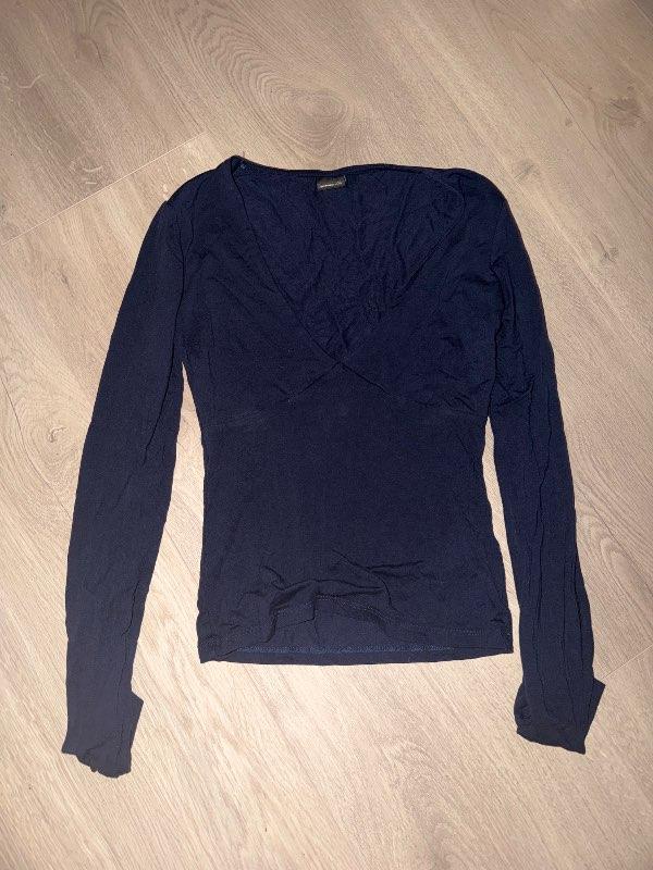 Blár gina langerma bolur