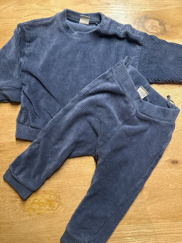 Blátt „flauel” sett Lindex