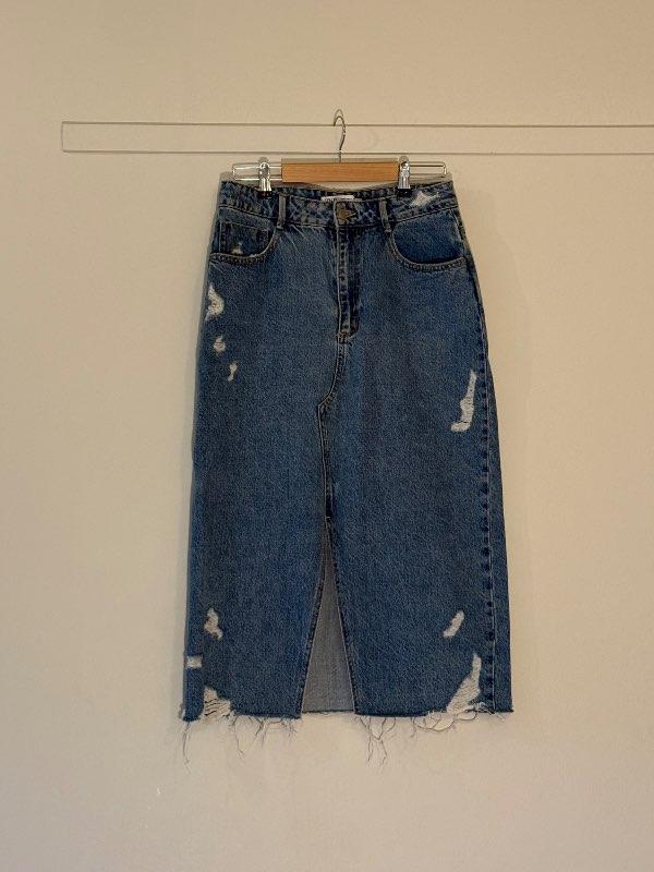 Denim midi pils