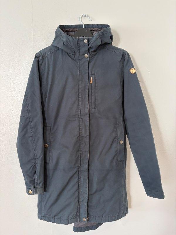 Fjällräven síður fóðraður jakki-blár