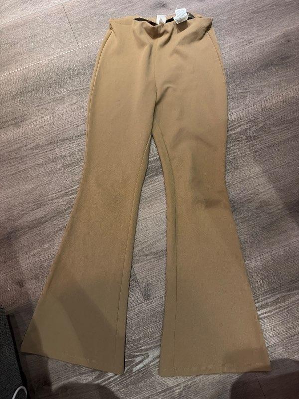 H&M brúnar útvíðar buxur