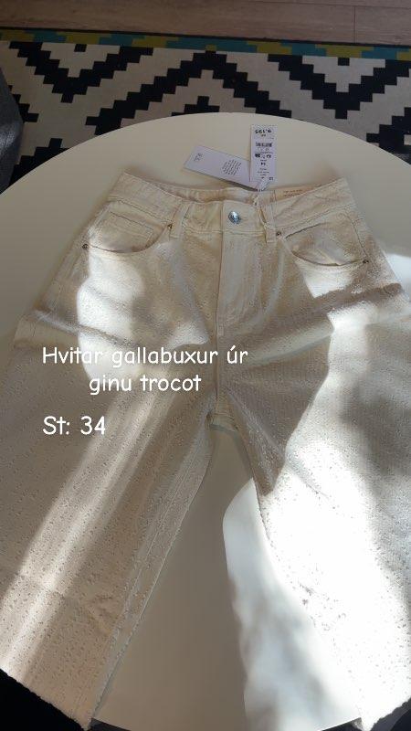 Hvítar gallabuxur ginatricot