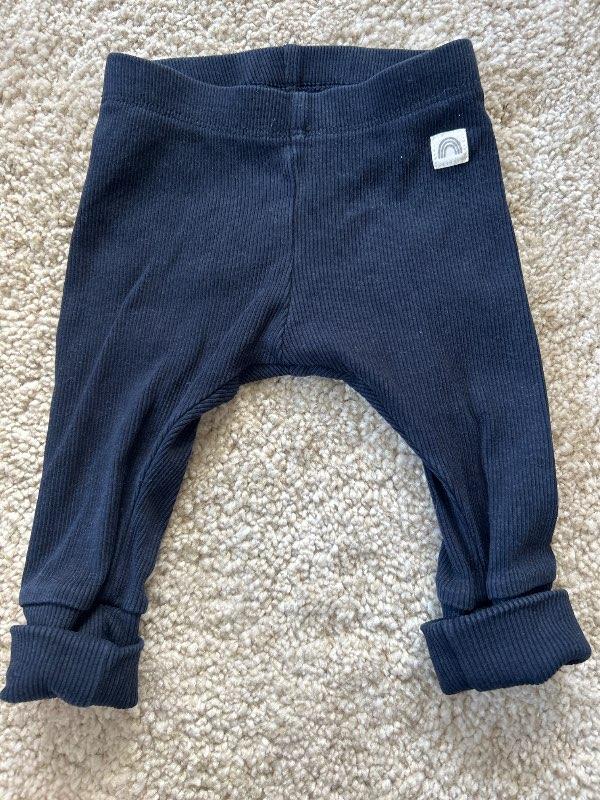Lindex dökkbláar ribbed buxur