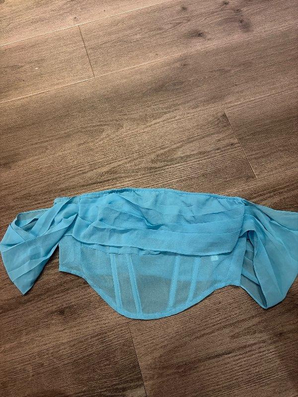 PLT blár corset toppur
