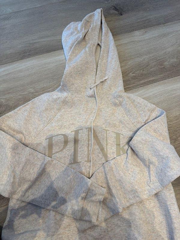 Pink crop peysa