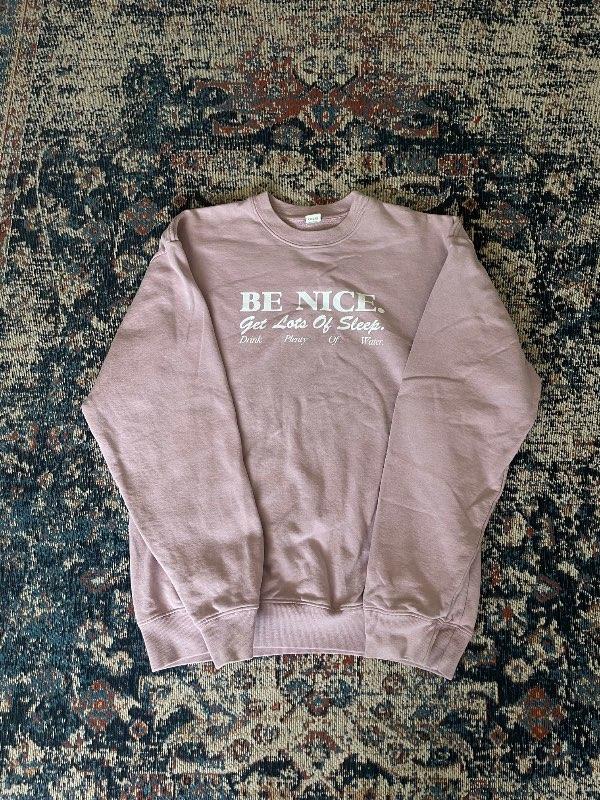 Sporty and rich crewneck peysa bleik