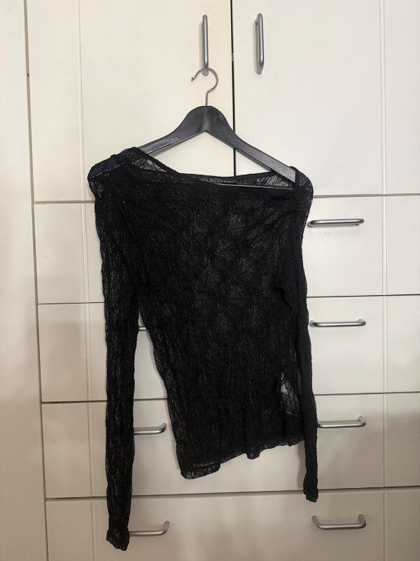 Svartur lace langermabolur