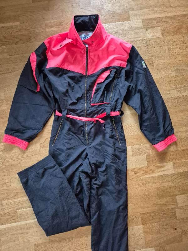 Vintage snjógalli svartur/bleikur