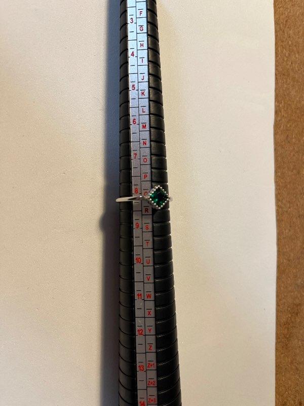 925 grænn CZ hringur / green CZ ring - US 8