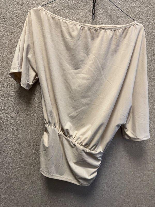off the shoulder beige