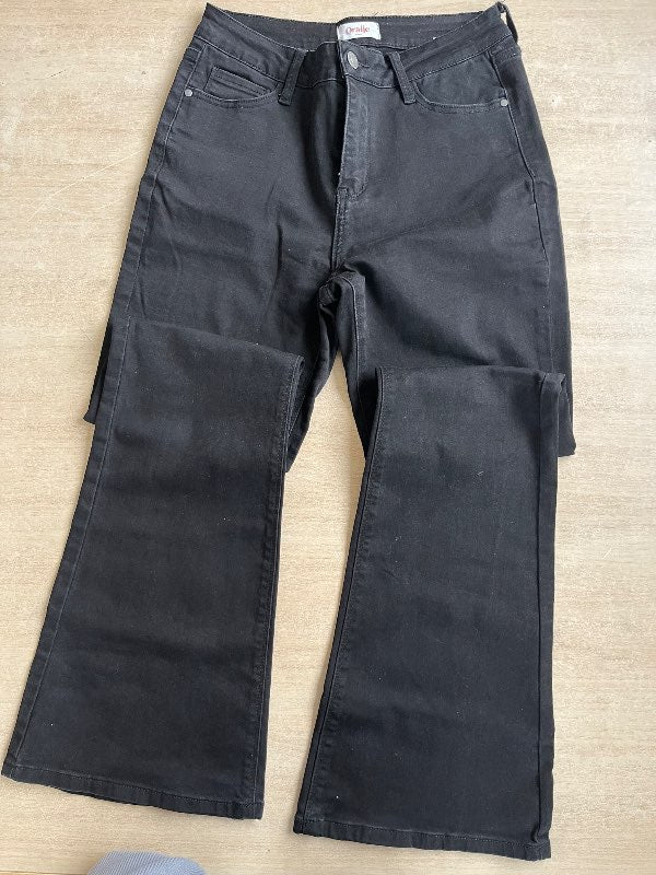 Svartar þæginlegar buxur / útvíðar bootcut